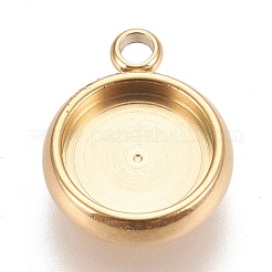 Ionenplattierung (IP) 304 Edelstahl Anhänger Cabochon-Einstellungen STAS-K202-03C-G