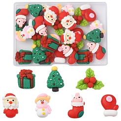 28 stücke 7 arten weihnachtsthema opake harz cabochons CRES-FS0001-08
