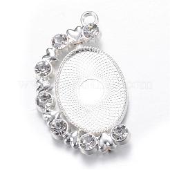 Drehbare Legierung Anhänger Cabochon tibetanische Stil Fassungen PALLOY-S087-005S