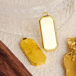 Rechteckige Cabochon-Fassungen für Anhänger aus Edelstahl 304 PW-WGC3B04-02
