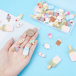 50 Stück 10 Stile undurchsichtige Harz-Decoden-Cabochons CRES-SC0002-43