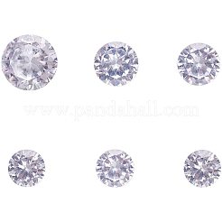 Pandahall Elite 120 Stück 6 Größen klar Zirkonia Stein lose cz Steine facettierte Cabochons für Ohrring Armband Anhänger Schmuck DIY Handwerk machen ZIRC-PH0002-07