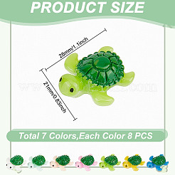 56 Stück 7 Farben Meerestier undurchsichtige Harz Decoden Cabochons RESI-NB0002-05