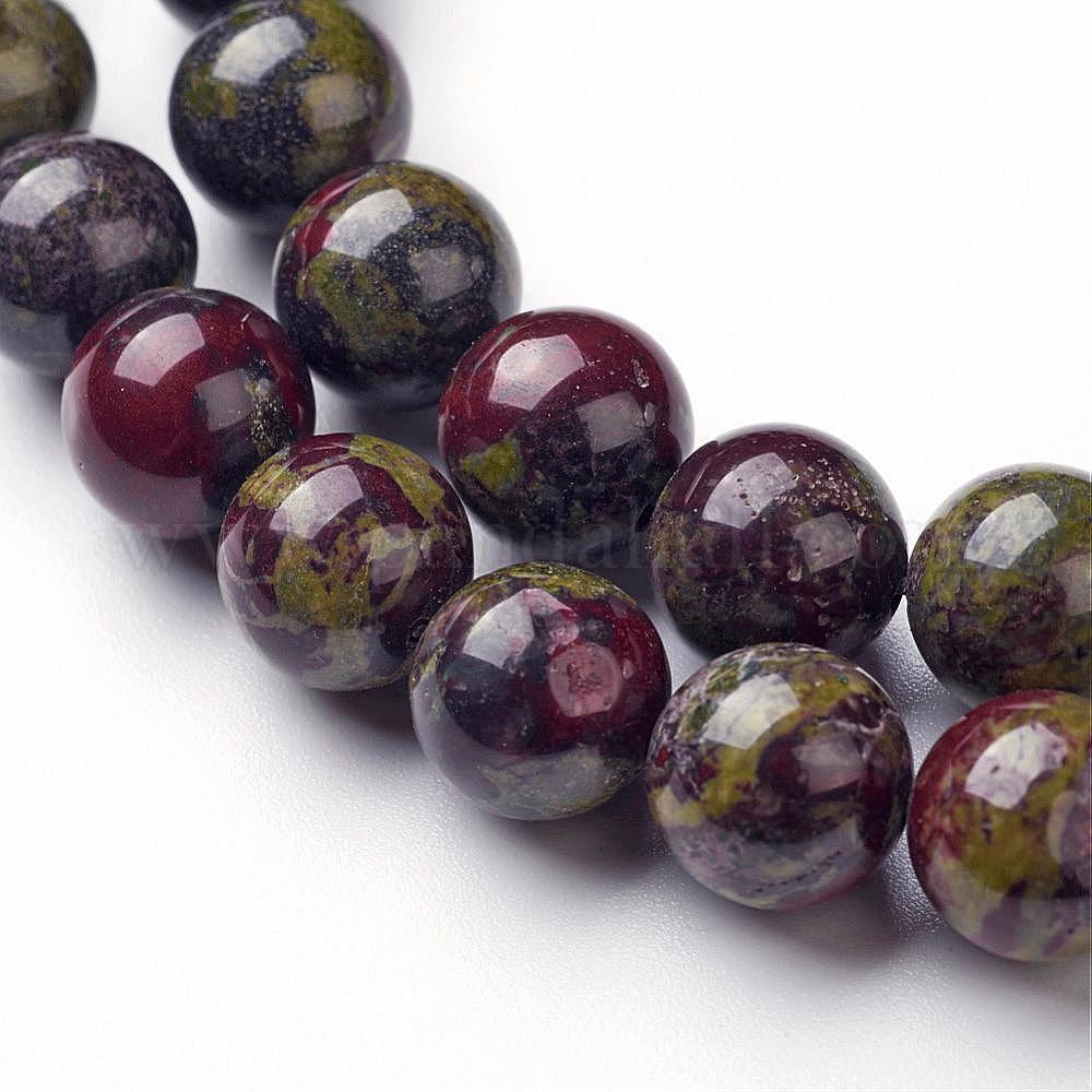 Wholesale Natural Dragon Blood Jasper Bead Strands Pandahall