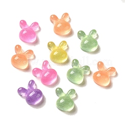 Transparente Decoden-Cabochons aus Harz mit Glitzerpulver RESI-E053-08D