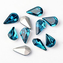 Facettiertes Tropfenglas mit spitzem Strass Cabochons RGLA-E004-13x8mm-M