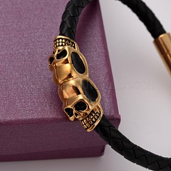 Retro-Lederband Armbänder BJEW-F210-06