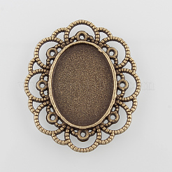 Filigrane Wrap Fassungen für Cabochon oval Legierung PALLOY-N0088-10AB-NF