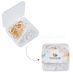 Ph pandahall 40pcs 2 Farben verstellbarer flacher Ringfußrohling KK-PH0039-73-RS