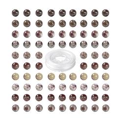 100pcs 8mm natürliche lila rote Turmalin runde Perlen DIY-LS0002-09