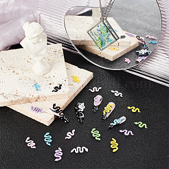 28 Stück 14 Stil Schlangenspray bemalte Zinklegierung Cabochons MRMJ-AR0001-17