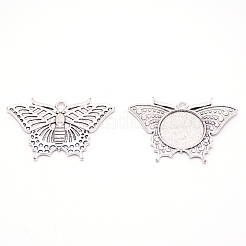 Legierung Anhänger Fassungen für Cabochon PALLOY-WH0079-90AS-RS