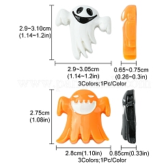 6 Stück 6 Stile Halloween opake Harz Decoden Cabochons CRES-FS0001-67