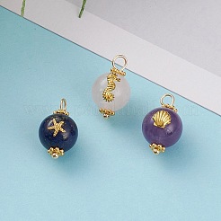 Natürlicher Rosenquarz & Amethyst & Lapislazuli Anhänger X-PALLOY-JF00591