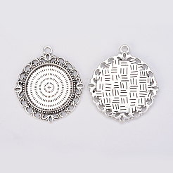 Tibetischer Stil Legierung Anhänger Fassungen TIBEP-N003-63AS