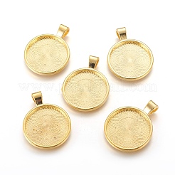 Metall-Legierung Anhänger Fassungen für Cabochons PALLOY-A15654-G
