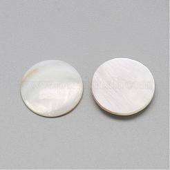 Natürliche weiße Muschel Perlmutt Muschel Cabochons SSHEL-R042-08