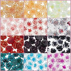 240 Stück transparente Harz-Cabochons im Kamelien-Stil (12 Stile) MRMJ-OC0003-41