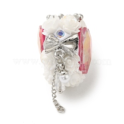 Herz mit Krone Polymer Clay Strass Quaste baumeln Perlen CLAY-E004-01