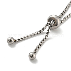 Anlaufgeschützte Armbänder aus 304 Edelstahl mit runder Cabochonfassung DIY-Z026-01B
