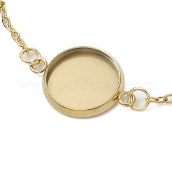 2 Stück 2 Farben 304 Edelstahl runde Cabochon-Fassung Armbänder BJEW-JB11091