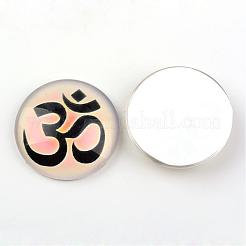 Yoga Thema Glas Cabochons GGLA-L011-25mm-M
