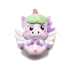 Einhorn undurchsichtige Decoden-Cabochons aus Harz CRES-F034-06