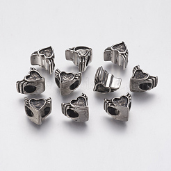 Ionenplattierung (IP) 304 Edelstahl europäische Perlen Emaille-Einstellungen STAS-J022-089AS