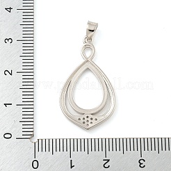 925 Sterling Silber Micro Pave klare Zirkonia offene Rückseite Lünette Anhänger Cabochon-Fassungen STER-B005-25P