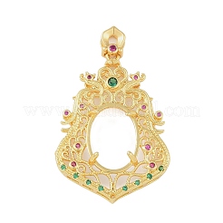 Messing Micro pave Zirkonia Anhänger Cabochon Fassungen KK-U026-12G