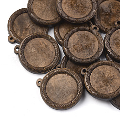Hölzerne Anhänger Cabochon Fassungen WOOD-S044-23