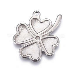 304 Edelstahl Anhänger Cabochon Fassungen für Emaille STAS-P245-11P