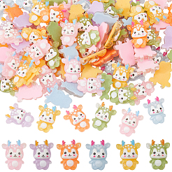 100 Stück transparente Cabochons aus Weihnachts-Rentierharz RESI-SC0005-58