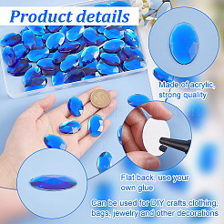 100 Stück Acryl-Strass-Cabochons mit flacher Rückseite OACR-OC0001-19B