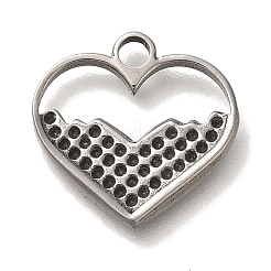 304 Edelstahl Anhänger Strass Fassungen STAS-H223-20AS