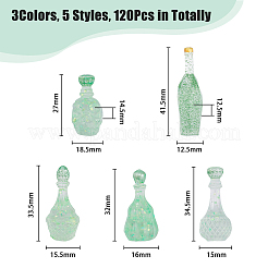120 Stück 15 Stile Dummy-Flasche transparent Harz Cabochon RESI-DC0001-08
