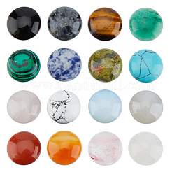 16 Stück 16 Stile natürliche und synthetische gemischte Edelstein-Cabochons G-FH0002-31