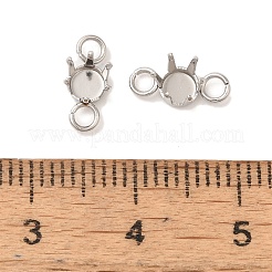 304 Edelstahl-Anhänger mit Strass-Krallenfassungen STAS-U025-04A-P