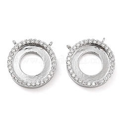 Cabochon-Anhänger mit Mikropavé aus Messing mit klaren Zirkonia-Anhängern ZIRC-L077-044P