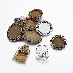 Tibetischer Stil Brosche Fassungen für Cabochon TIBE-MSMC009-01