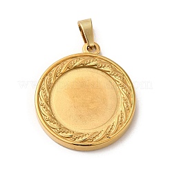 Ionenplattierung (IP) 304 Edelstahl Anhänger Cabochon-Einstellungen STAS-L272-002G