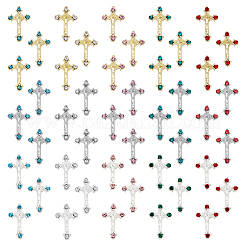 45 Stück 15 Stile Legierung Strass Cabochons MRMJ-HY0001-23