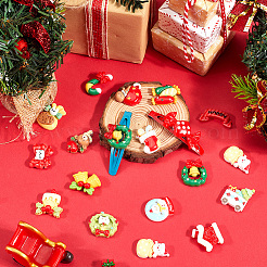 Weihnachts-Deko-Cabochons aus undurchsichtigem Harz RESI-SP0001-03