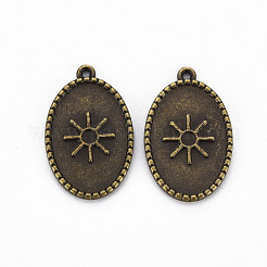 Tibetischen Stil Legierung Anhänger Emaille Fassungen TIBEP-N010-020AB-RS