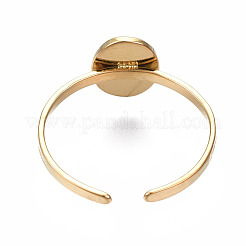 Offener Manschettenfingerring aus Edelstahl 304 mit Cabochon-Fassungen STAS-T060-11G