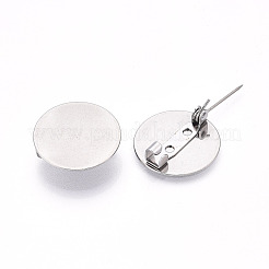 304 Edelstahl Brosche Cabochon-Fassungen STAS-E547-08I-P