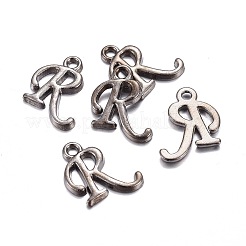 Gunmetal überzogene Legierung Buchstaben Anhänger PALLOY-P097-03-R