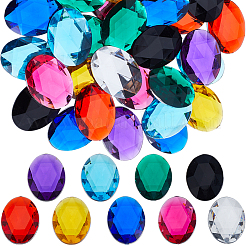 36 Stück 9 Farben Acryl-Strass-Cabochons mit flacher Rückseite. DIY-GF0009-16
