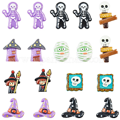 54 Stück 9 Stile Halloween opake Harz Decoden Cabochons RESI-SC0005-71A