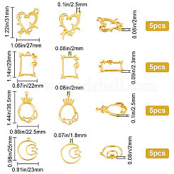 20 Stück 4 Stile Legierung Emaille-Einstellungen FIND-SC0004-83